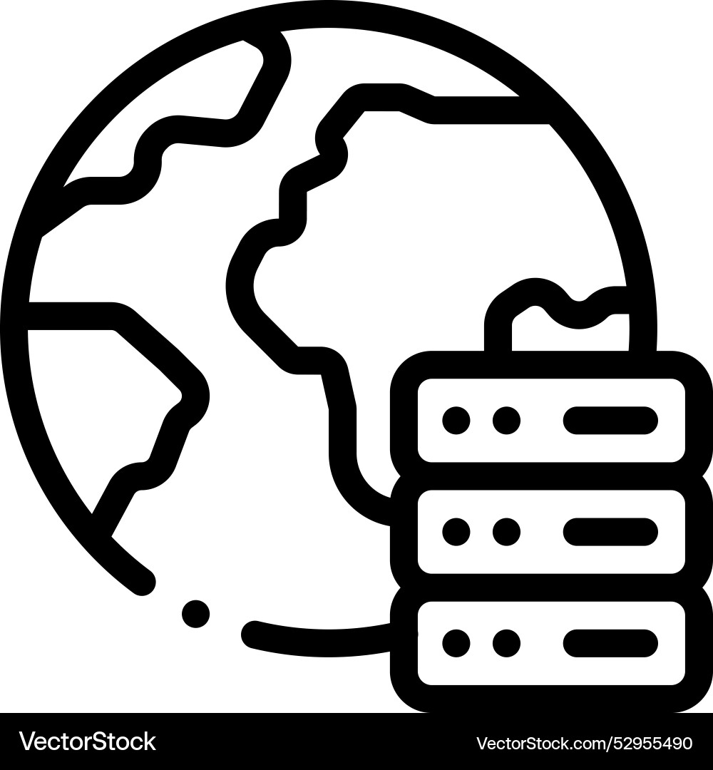Data icon thin linear style design isolated vector image