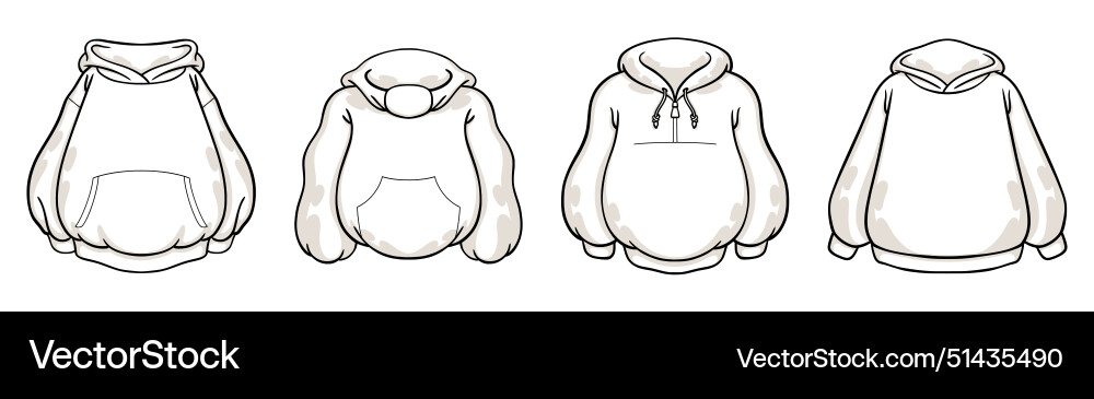 Hooded Sweatshirt Template Royalty Free Vector Image