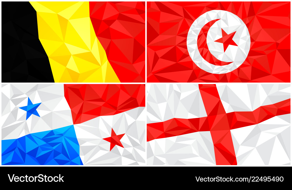 Low poly flag abstract polygonal triangular Vector Image
