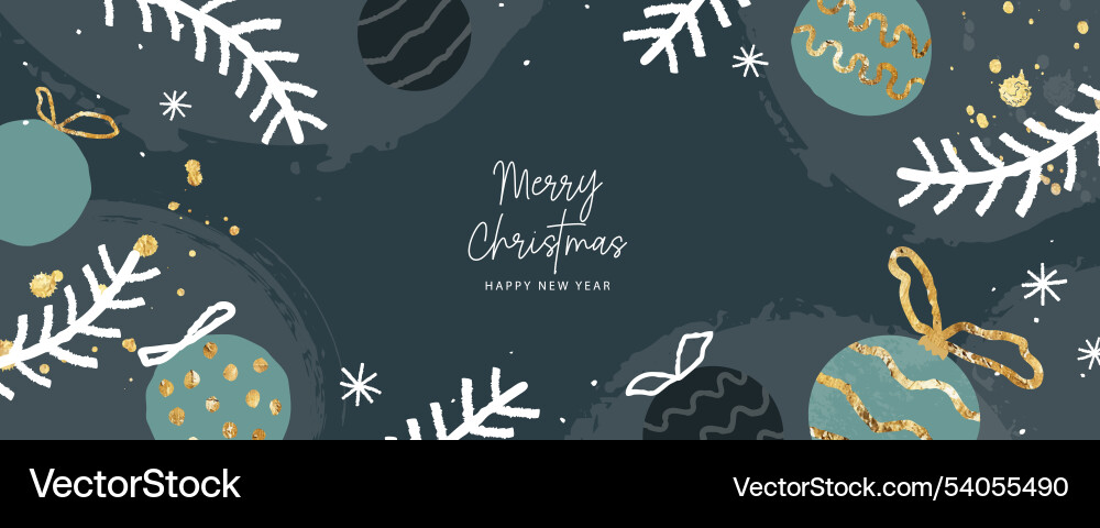 Merry christmas and happy new year greeting banner Merry christmas and happy new year greeting banner vector image