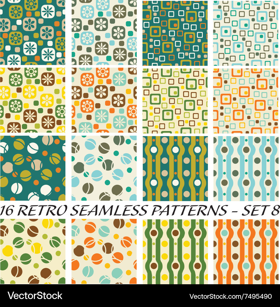 Retro patterns vector image