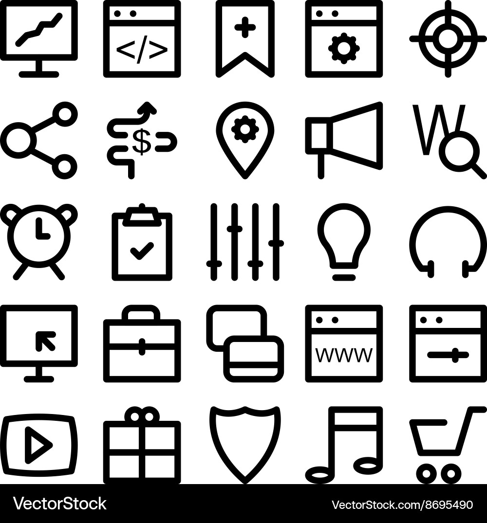 Seo und Marketing-Icons 3 Vektorbild