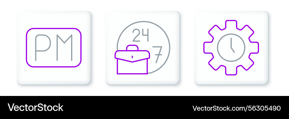 Set line time management day and always busy Set line time management day and always busy vector image