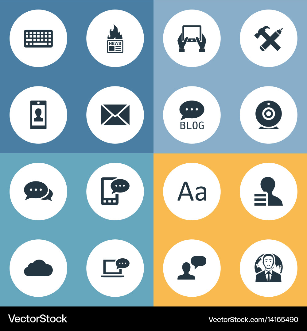 Set of simple user icons vector image