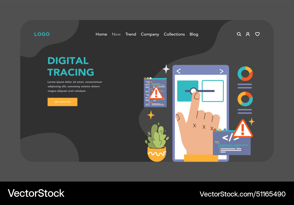 Software testing web banner or landing page dark Software testing web banner or landing page dark vector image