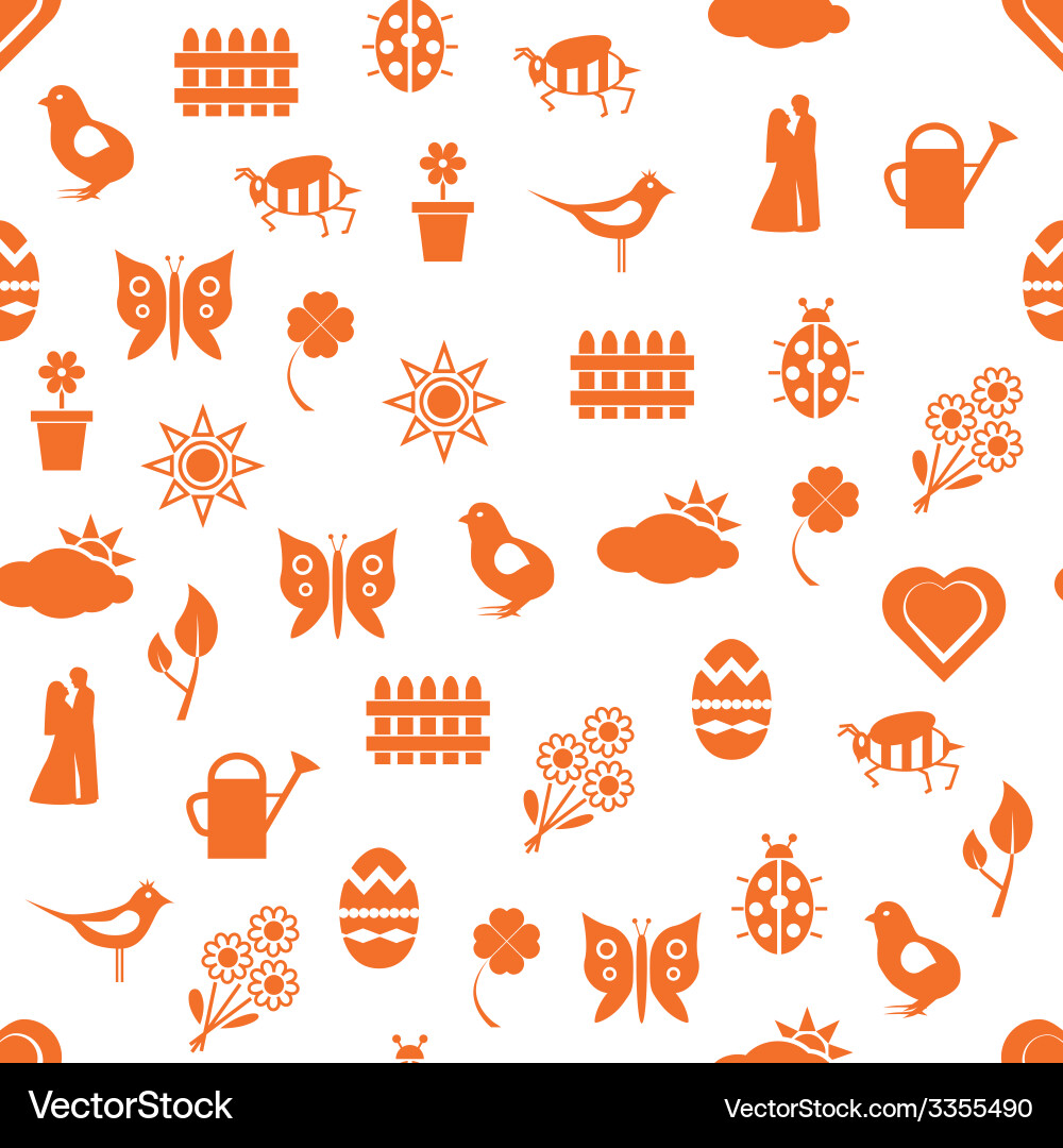 Spring seamless pattern Royalty Free Vector Image