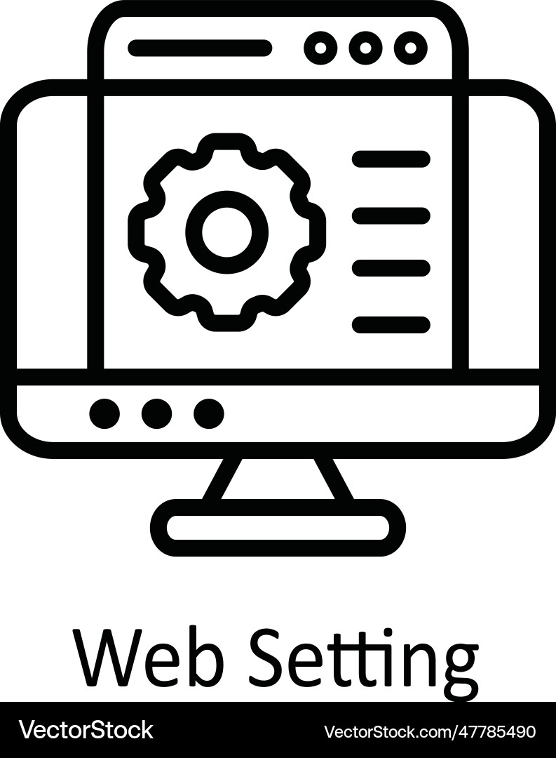 Web setting outline icon design Vector Image