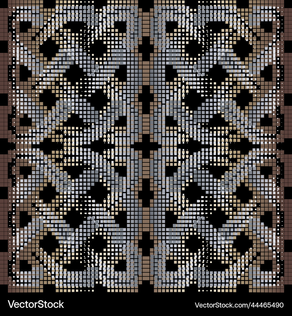 Wicker grid halftone seamless pattern mosaic Vector Image