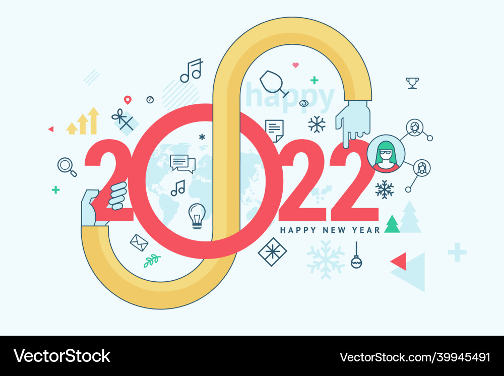 2022 new year vector image