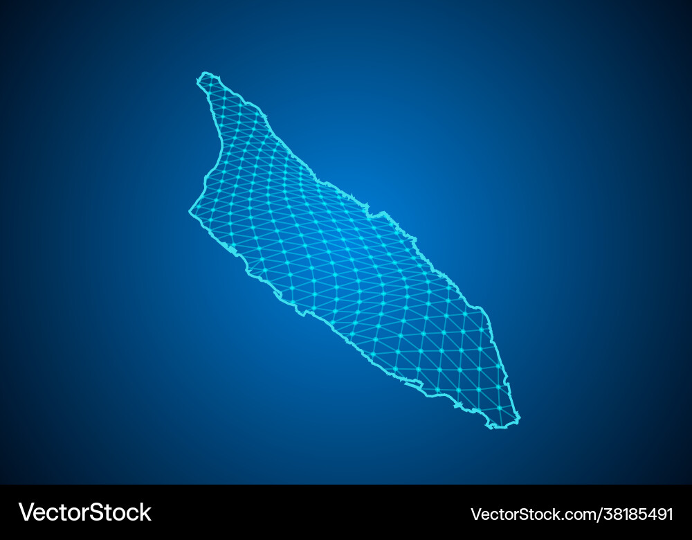 Abstract digital map aruba with particles dots Vector Image