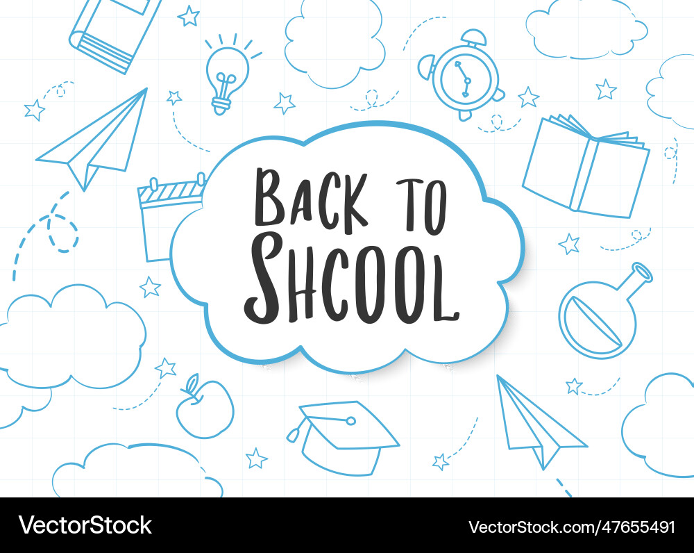 Back to school doodle style background education Back to school doodle style background education vector image