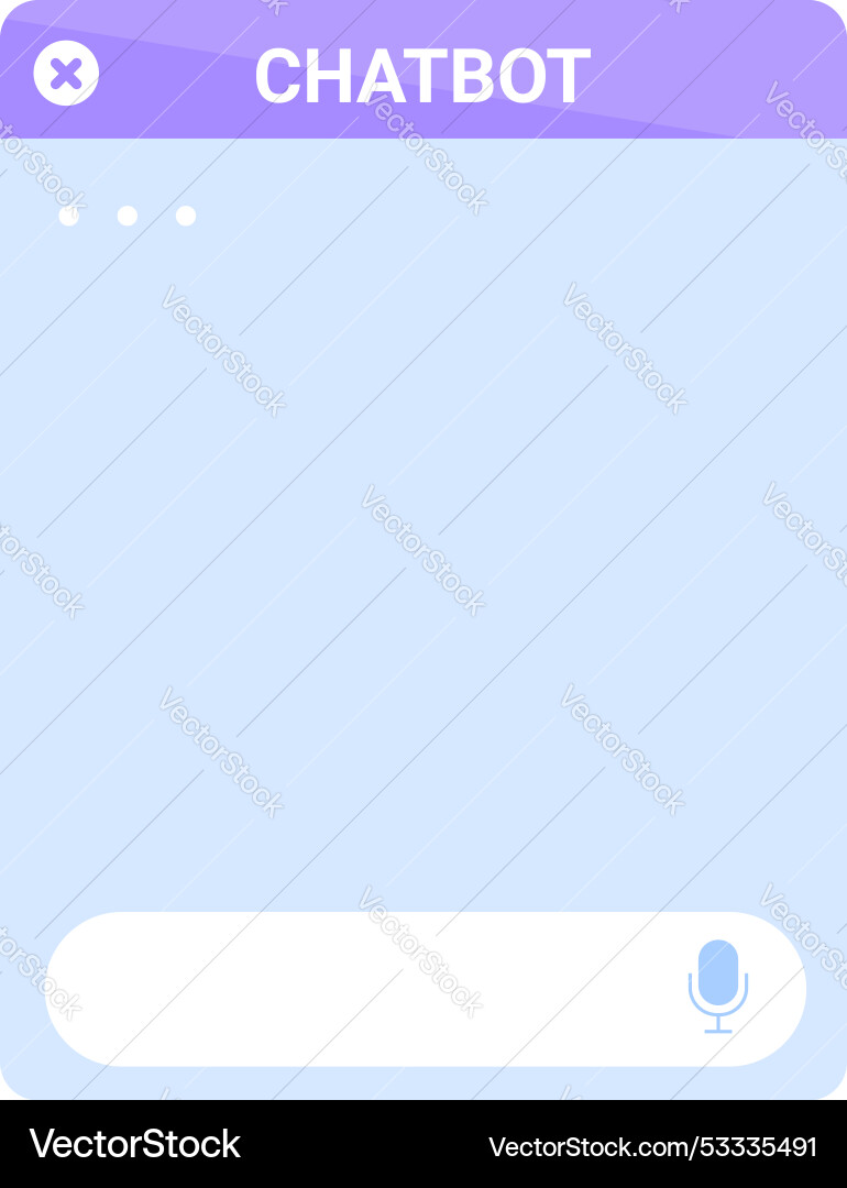 Chatbot window displaying chat history and input Vector Image