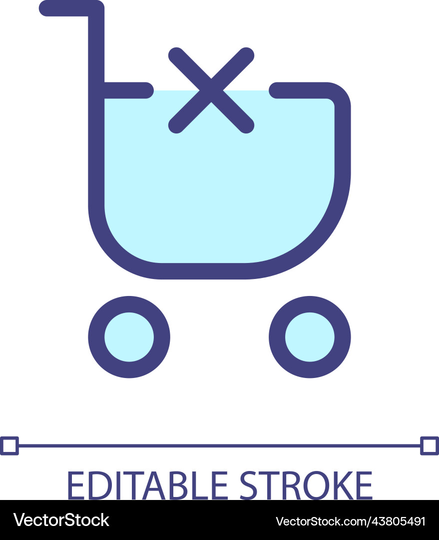 Clear shopping cart pixel perfect rgb color ui Clear shopping cart pixel perfect rgb color ui vector image