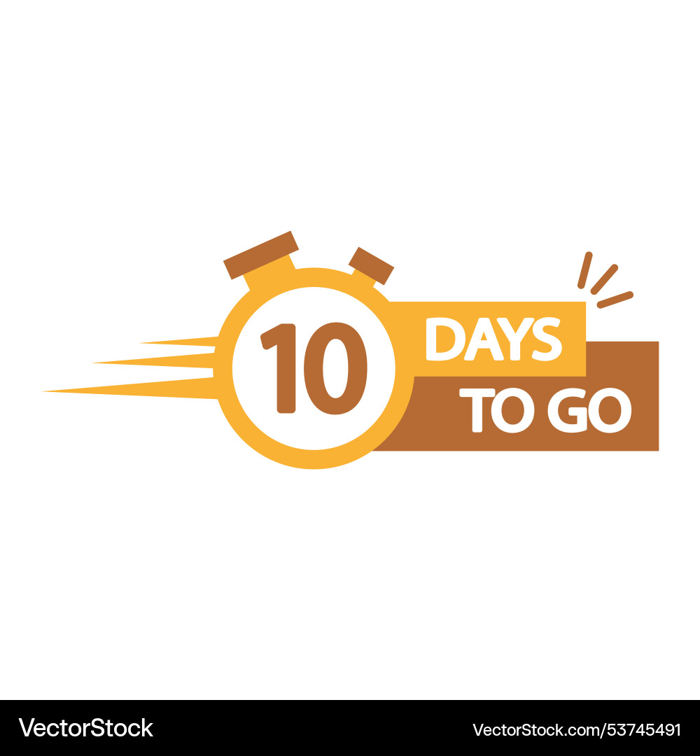 Countdown timer icon number ten bold 10 days Countdown timer icon number ten bold 10 days vector image