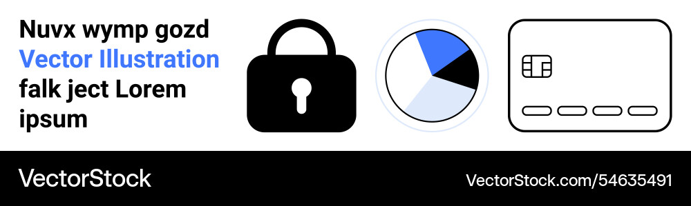 Data security and analysis concept with lock icon Vector Image