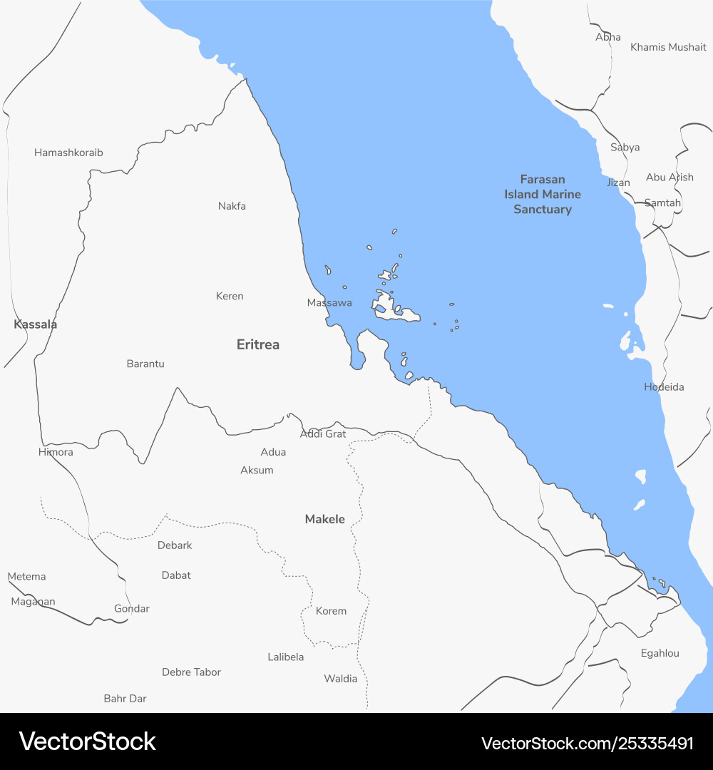 Detailed map eritrea Vector Image