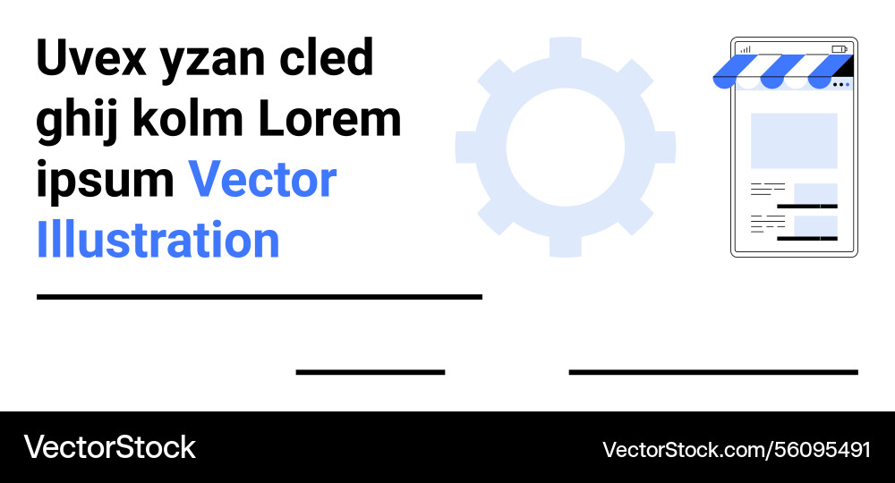 Gear and online store interface with text elements Gear and online store interface with text elements vector image