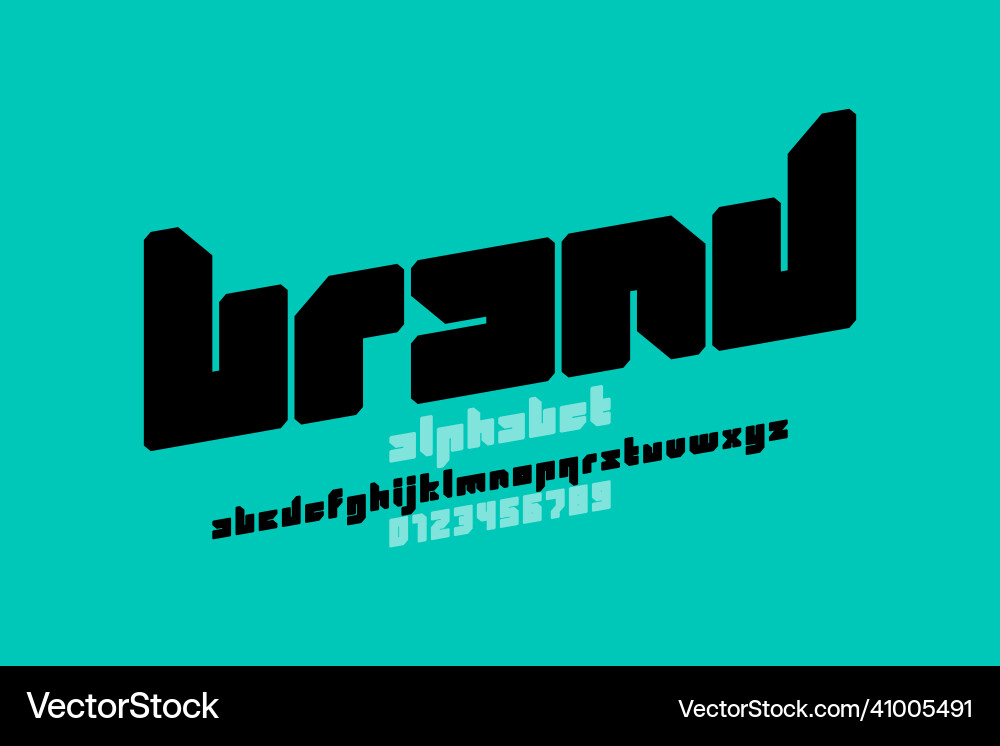 Geometric Font Block Alphabet vector image
