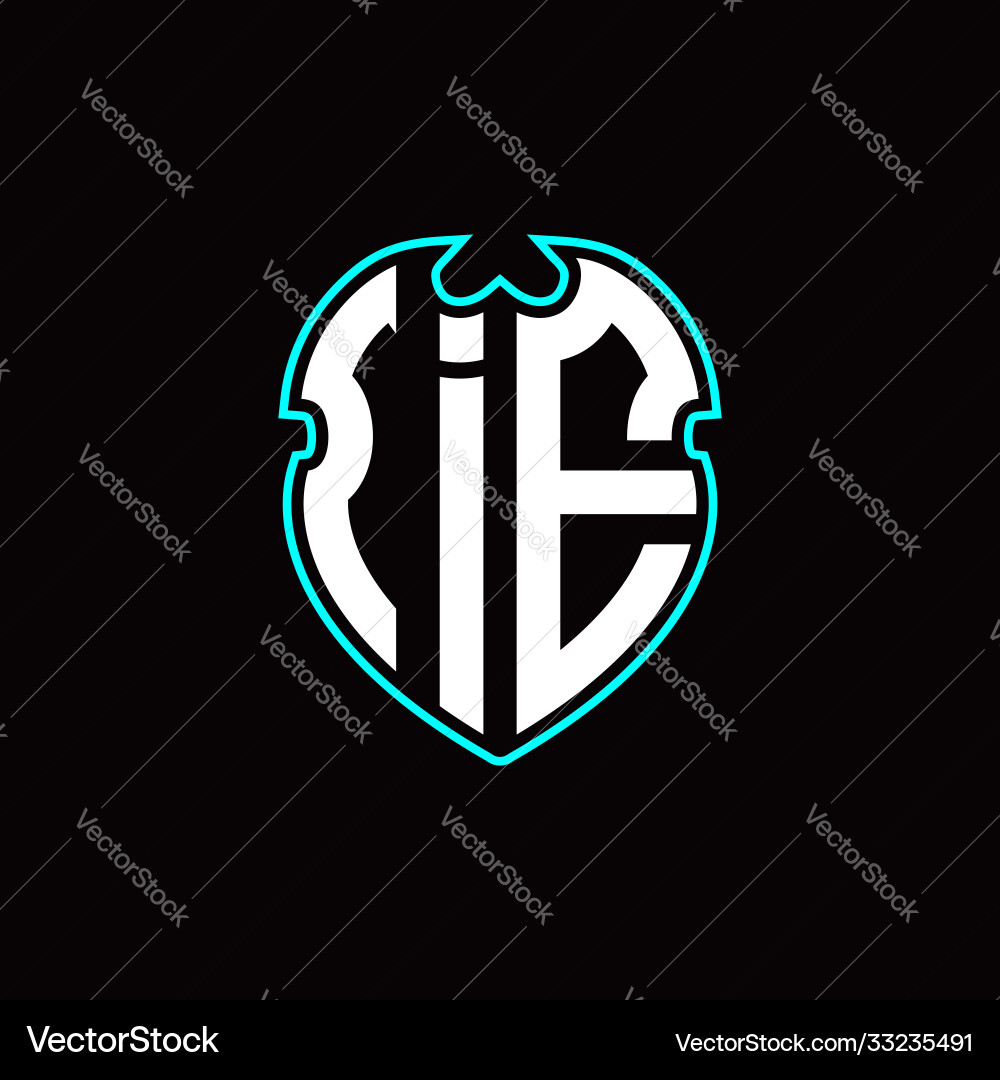 I e initial logo design with a shield shape I e initial logo design with a shield shape vector image