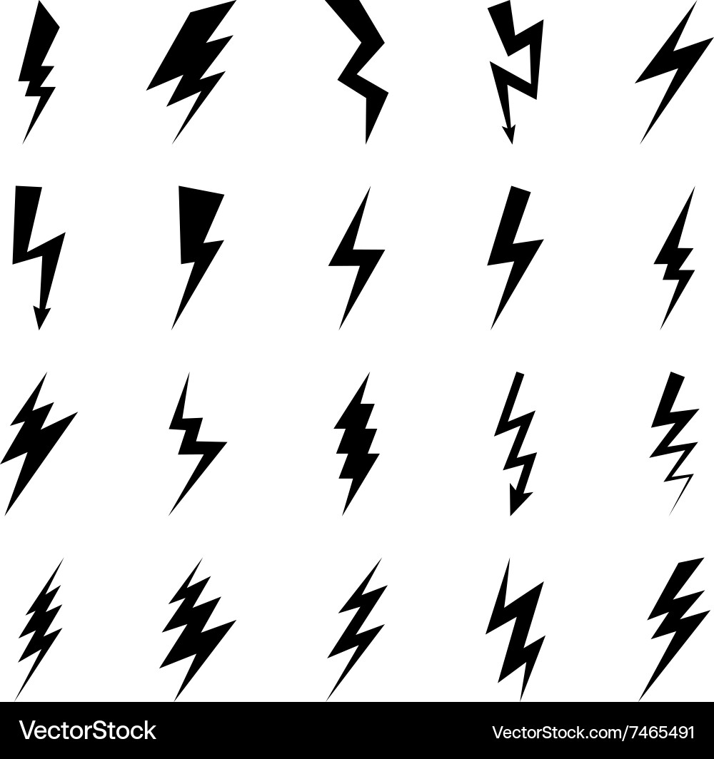 Lightning Bolt Icons Collection Vector Image