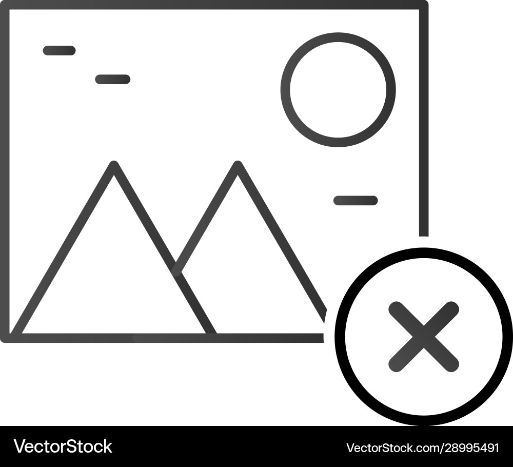 Line delete or remove photo icon isolated Vector Image