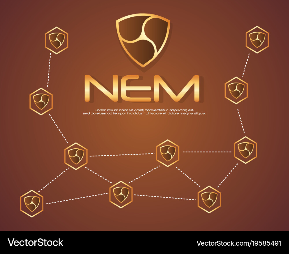 Nem blockchain style background collection Vector Image