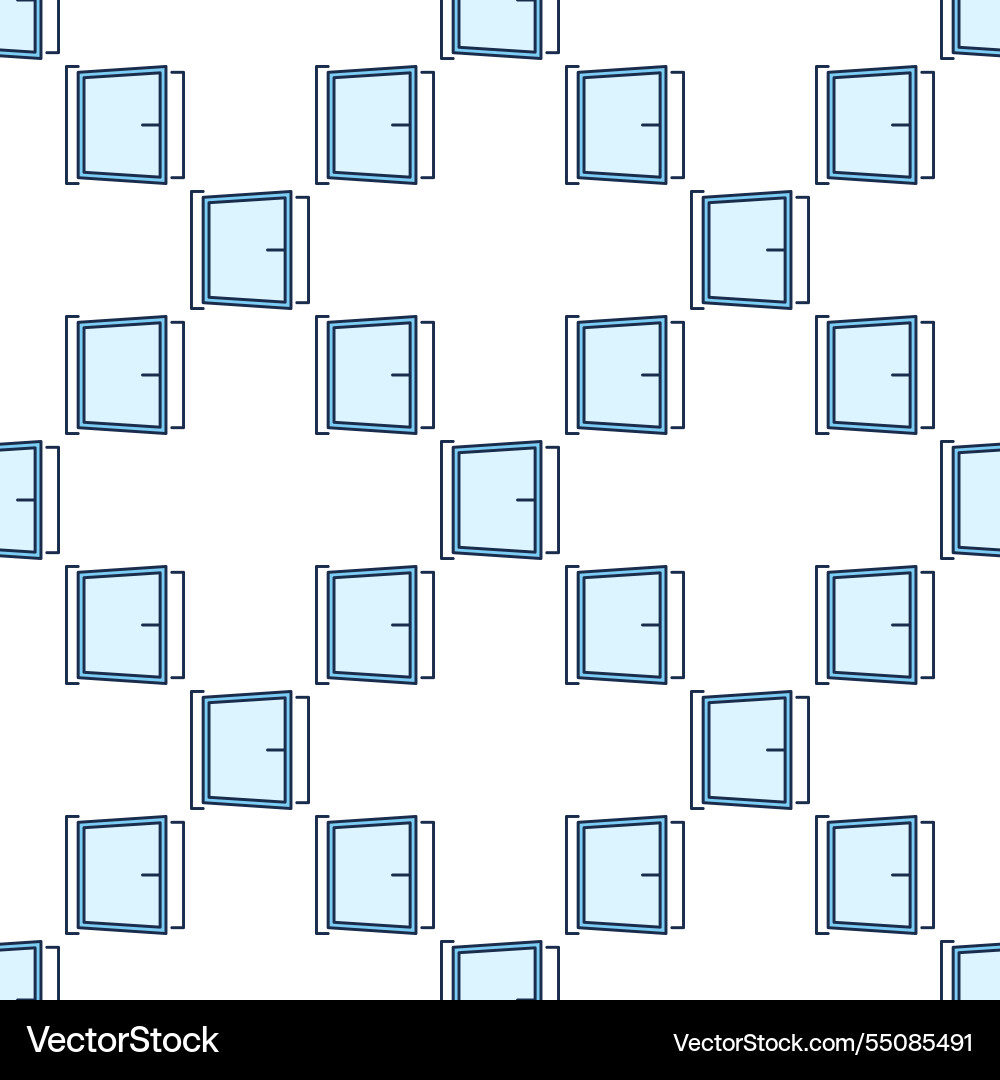 Opened big portal window blue seamless pattern Opened big portal window blue seamless pattern vector image