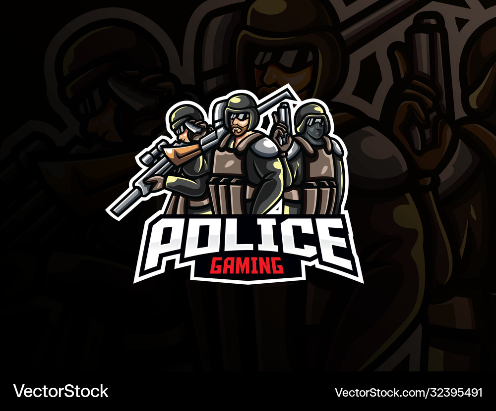 Police Mascot Sport Logo Vector Image