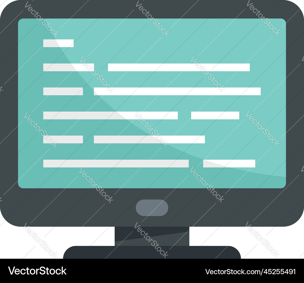 Programming monitor icon flat computer web Programming monitor icon flat computer web Vector Image