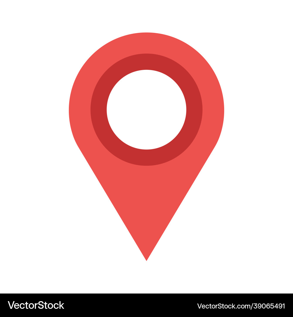 Red map pin icon isolated white button element Red map pin icon isolated white button element vector image