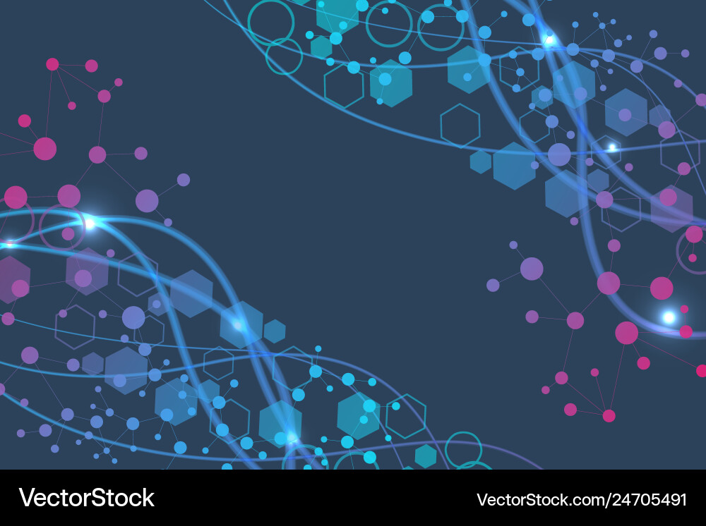 Science network pattern connecting lines and dots Vector Image