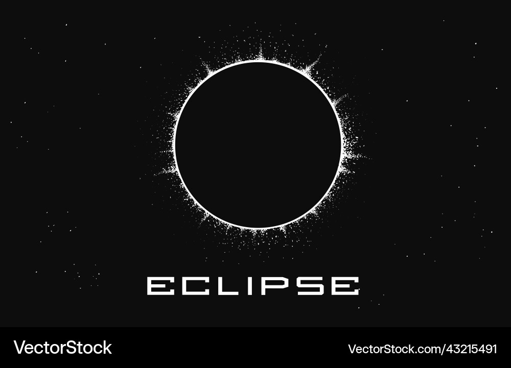 Solar eclipse hand drawn vector image