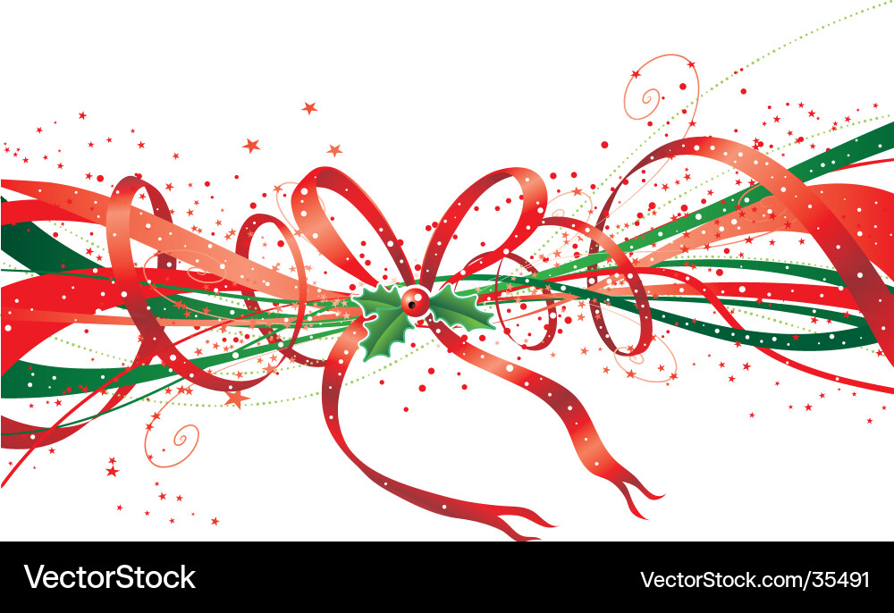 Weihnachtsband mit Holly und Stars Vektorbild