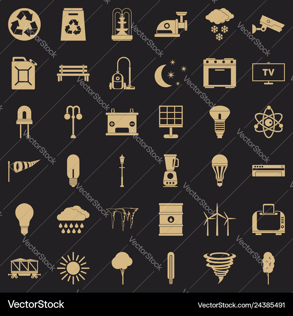 Windmill icons set simple style Windmill icons set simple style Vector Image