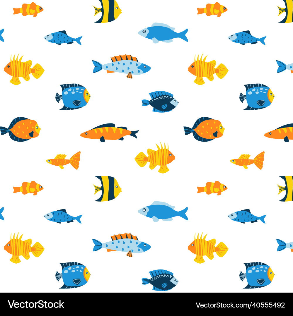 Abstract fish pattern seamless print Abstract fish pattern seamless print vector image