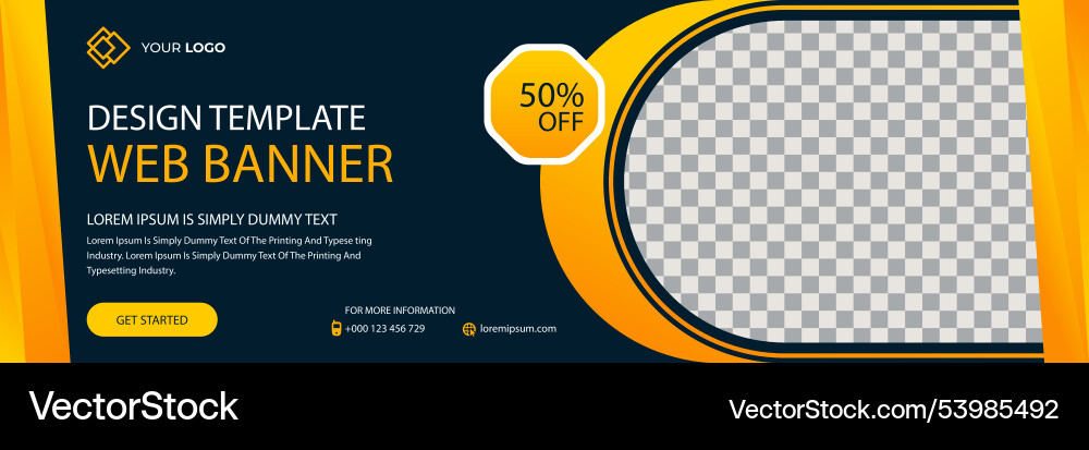 Abstract web banner template design vector image