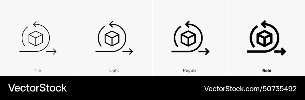 Agile icon thin light regular and bold style vector image