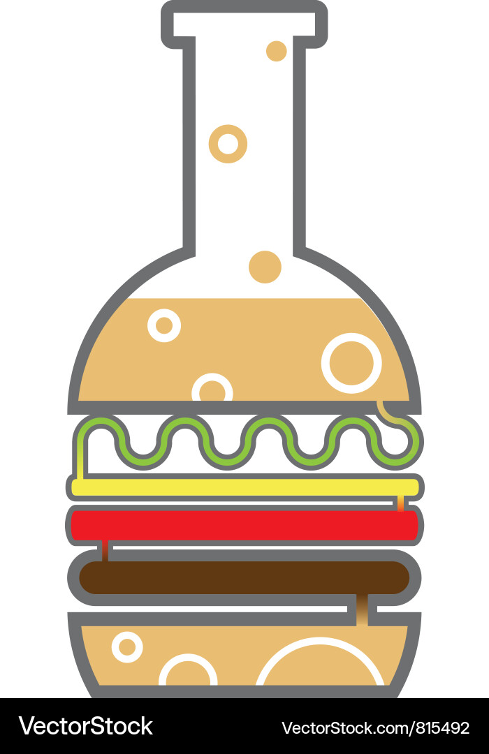 Burger Beaker - Food Science vector image