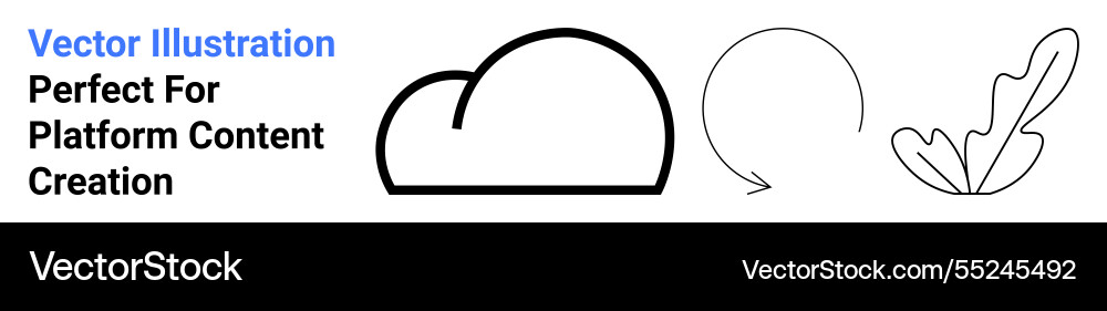 Cloud arrow loop and leaf outline for abstract Cloud arrow loop and leaf outline for abstract Vector Image
