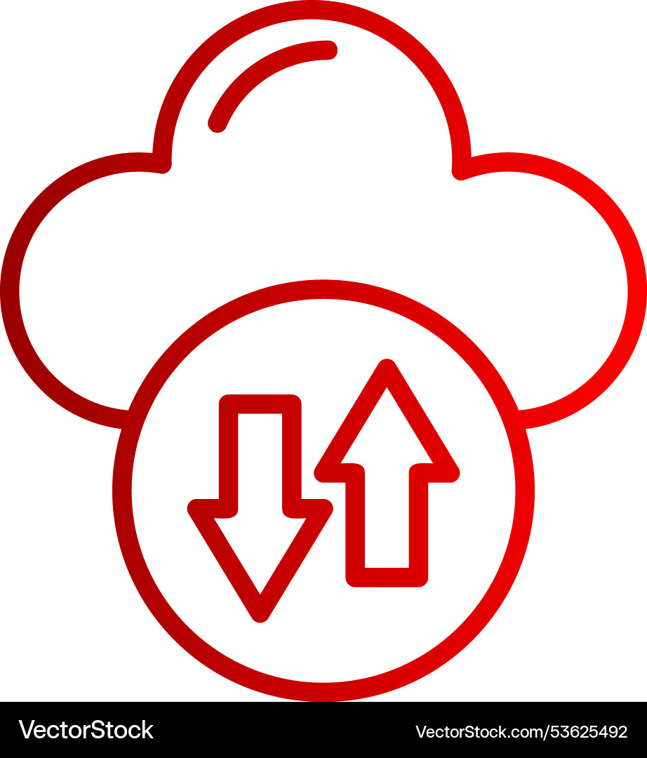 Cloud computing line gradient icon vector image