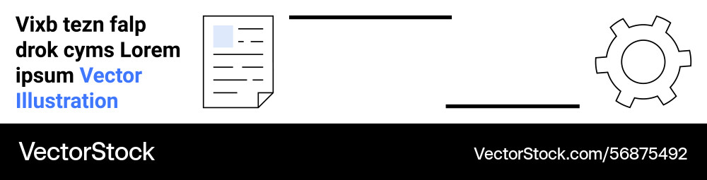 Document and gear connected by lines representing Vector Image