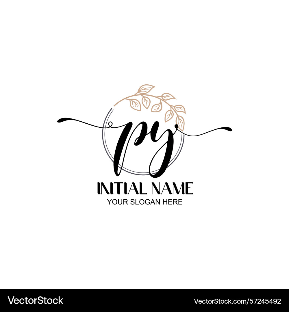 Elegant py initial logo design with botanical Elegant py initial logo design with botanical Vector Image