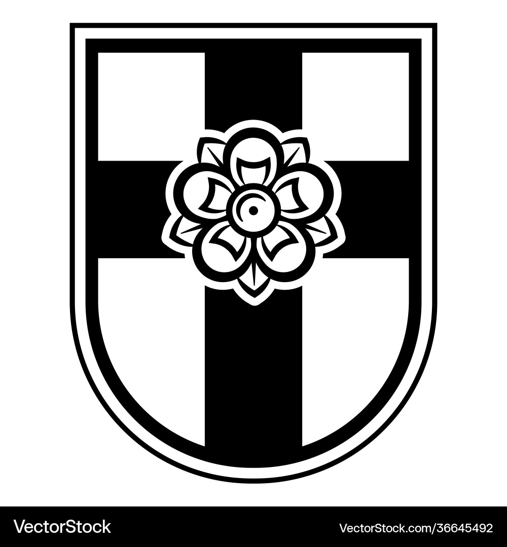 Knightly design crusader knight shield with rose vector image