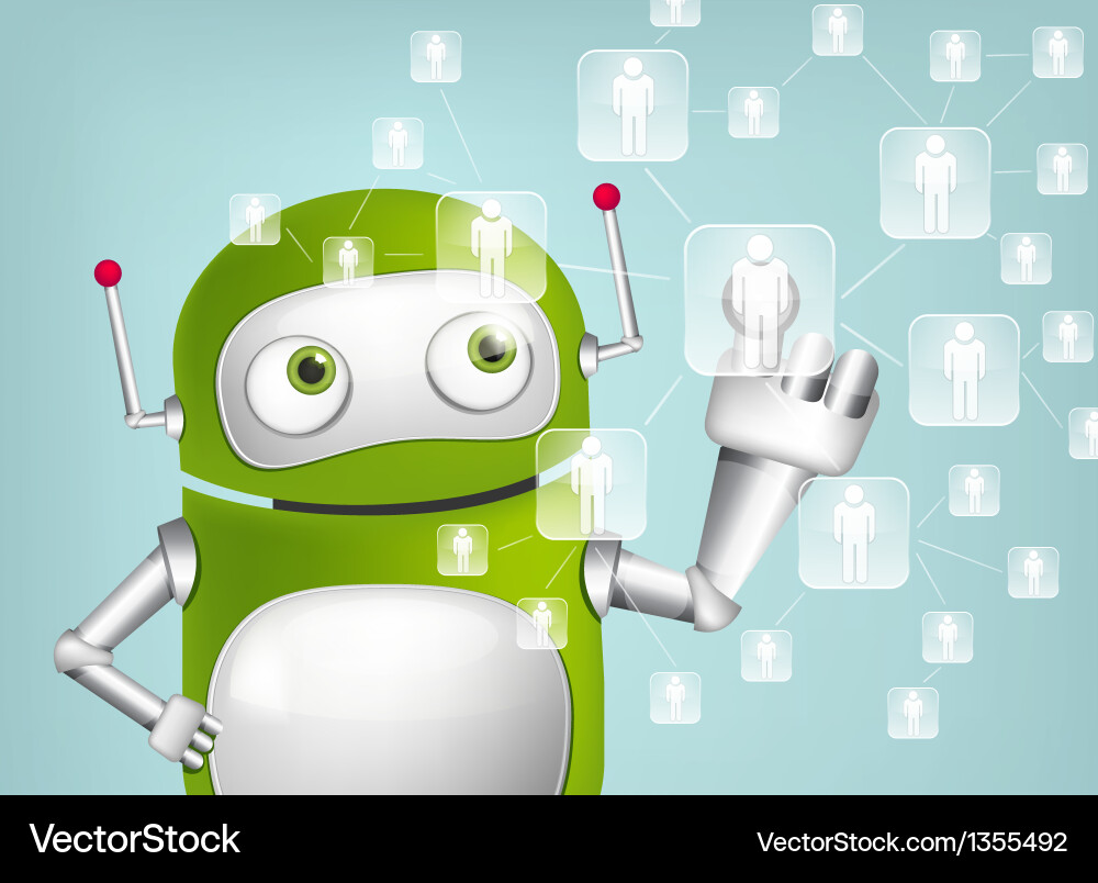 Modern Robot Character Vector Image