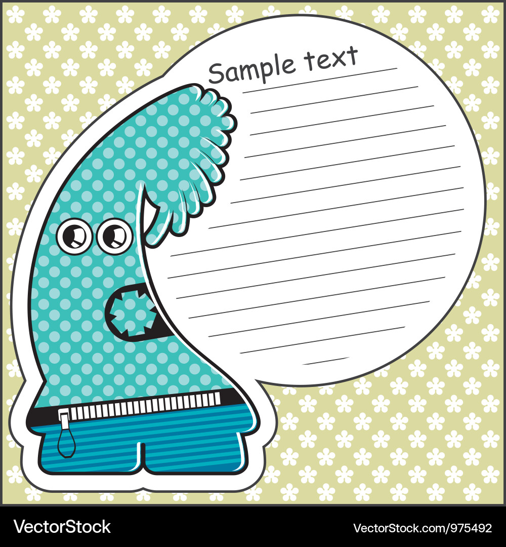 Monster with message cloud Vector Image