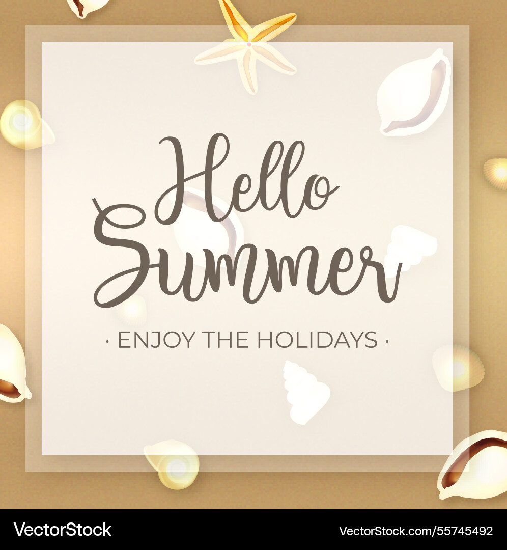 Realistic hello summer background Vector Image