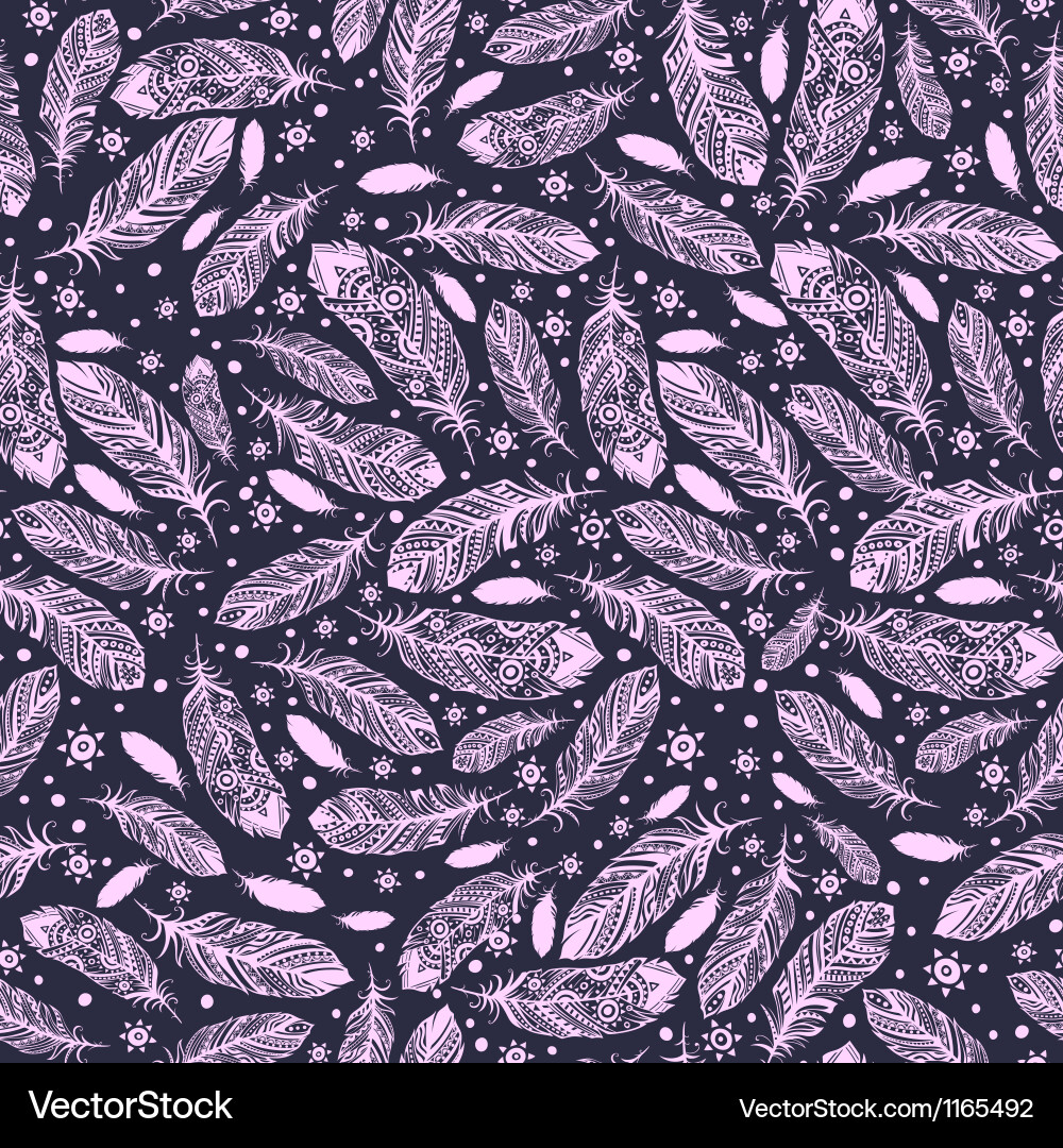 Romantic Feather Pattern Vector Image