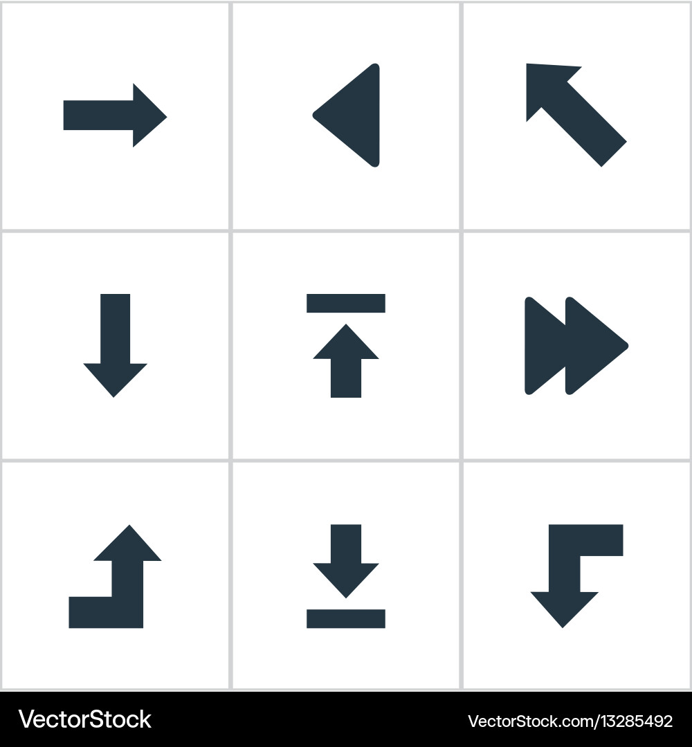 Set of 9 simple indicator icons can be found Vector Image