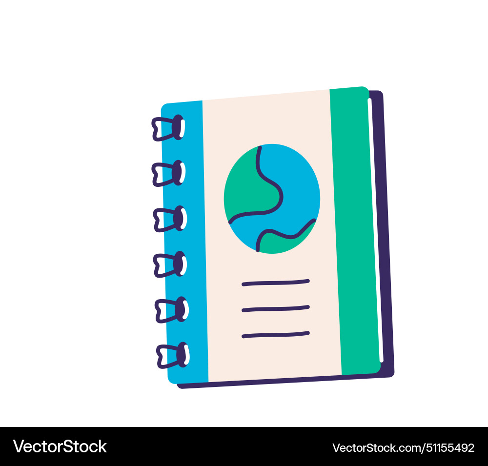 Spiral notebook or notepad in closed position Spiral notebook or notepad in closed position vector image