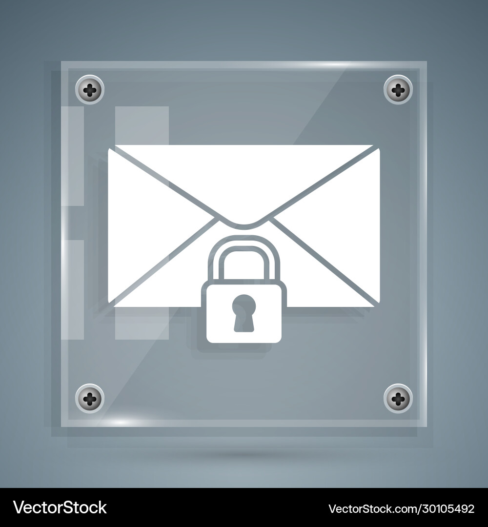 White mail message lock password icon isolated White mail message lock password icon isolated Vector Image